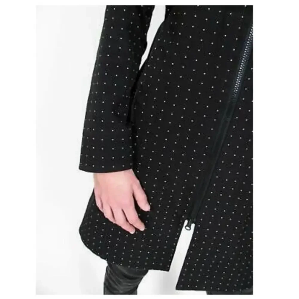Lululemon Apres Yoga Jacket Black White Polka Dots Mid Length Hoodie